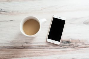 Coffee & Phone on Desk