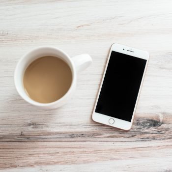 Coffee & Phone on Desk